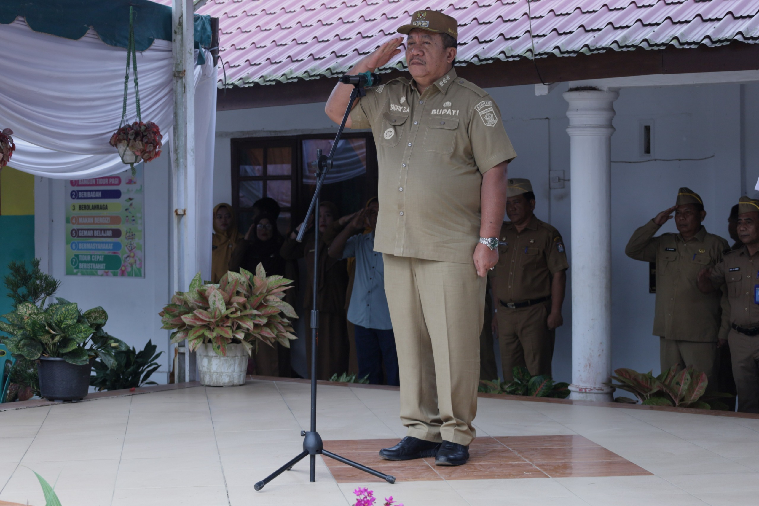 Bupati, Wakil Bupati Dan Sekda Asahan Pimpin Upacara Hari Pertama Masuk Sekolah