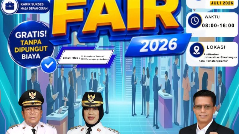 Tanggal 22-23 Juli 2026, Pemko Pematangsiantar Gelar Job Fair di Auditorium USI, Tersedia 1.000 Lebih Lowongan Pekerjaan