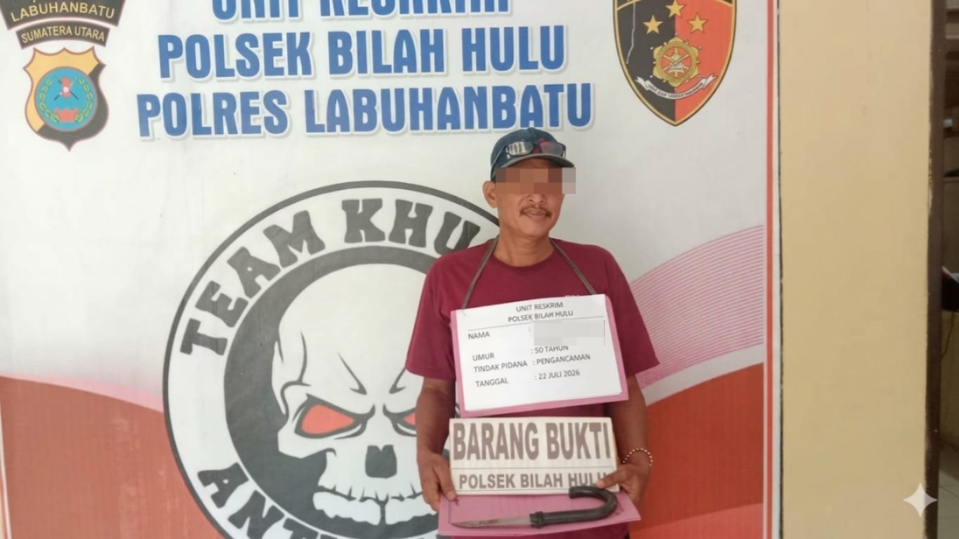Polsek Bilah Hulu Amankan Pelaku Kasus Pengancaman Di Bilah Hulu 