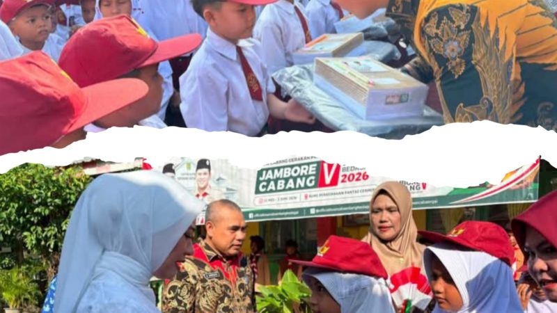 Salurkan Bantuan Perlengkapan Sekolah di Kecamatan Tanjung Beringin, Wabup Sergai : Tetap Semangat dan Rajin Belajar