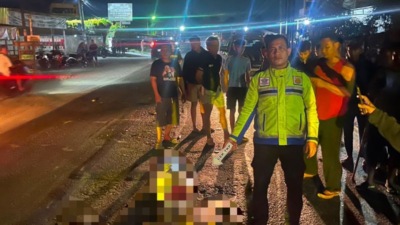 Sat Lantas Polres Sergai Cek TKP Lakalantas di Sei Rampah, Seorang Pengendara Meninggal