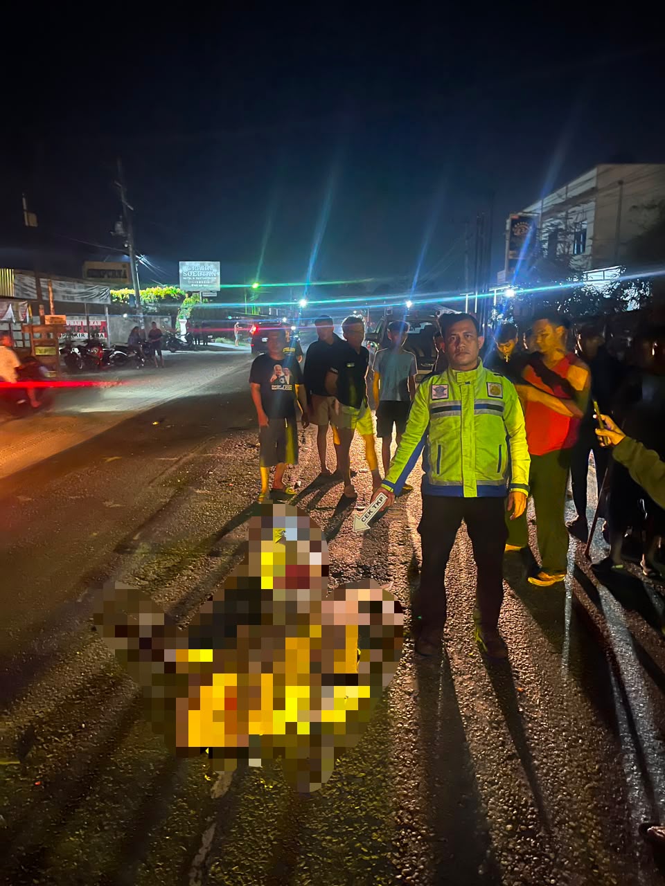 Sat Lantas Polres Sergai Cek TKP Lakalantas di Sei Rampah, Seorang Pengendara Meninggal