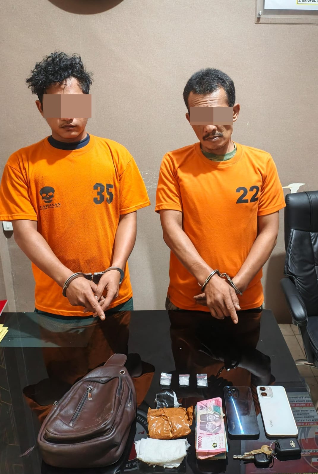 Dua Pria dengan Barang Bukti 5,72 Gram Sabu Ditangkap Satres Narkoba Polres Labuhanbatu