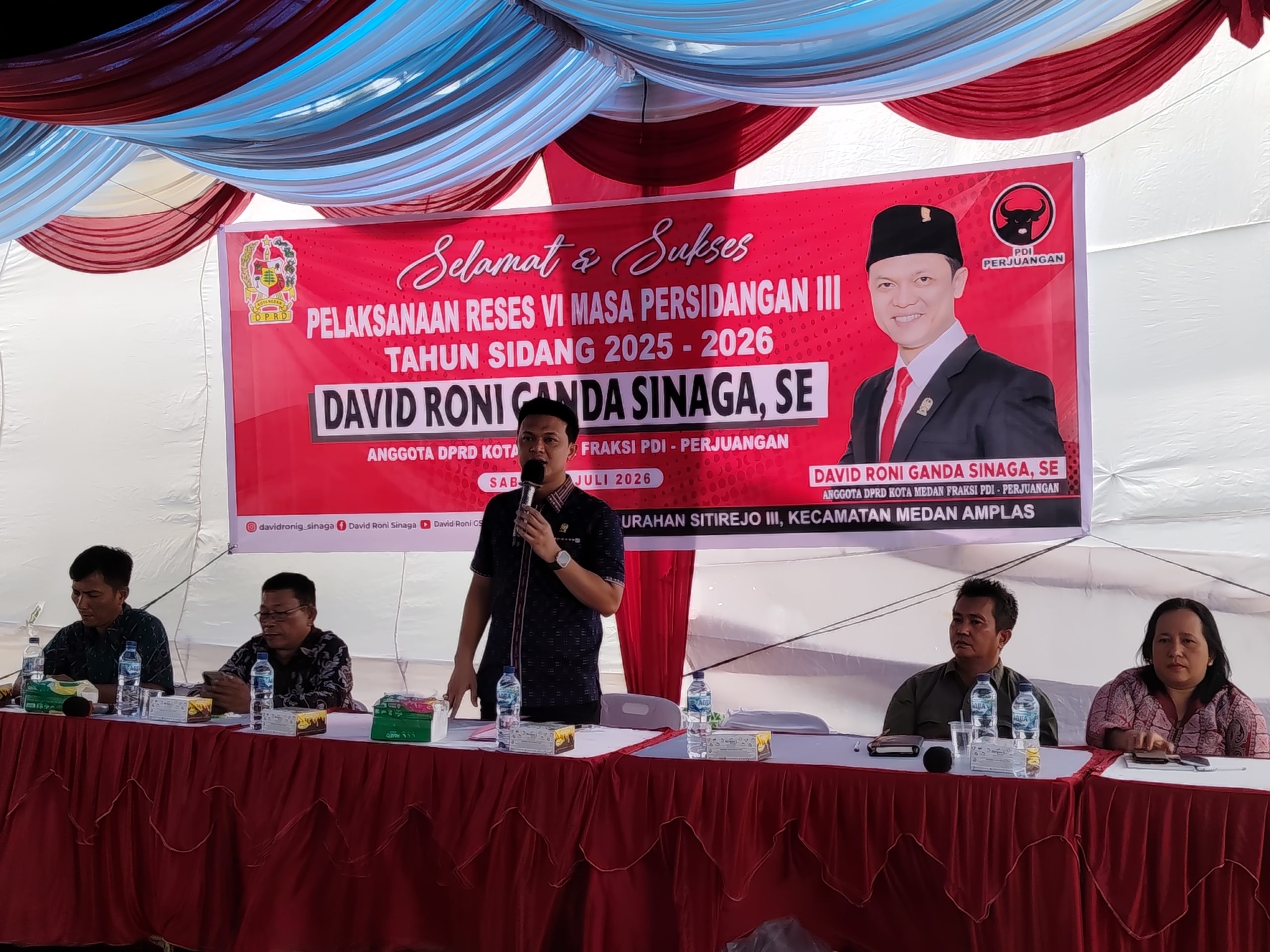 Drainase Tersumbat, Jalan Garu I Langganan Banjir, David Roni Sinaga: Akan Saya Giring Agar Segera Diperbaiki