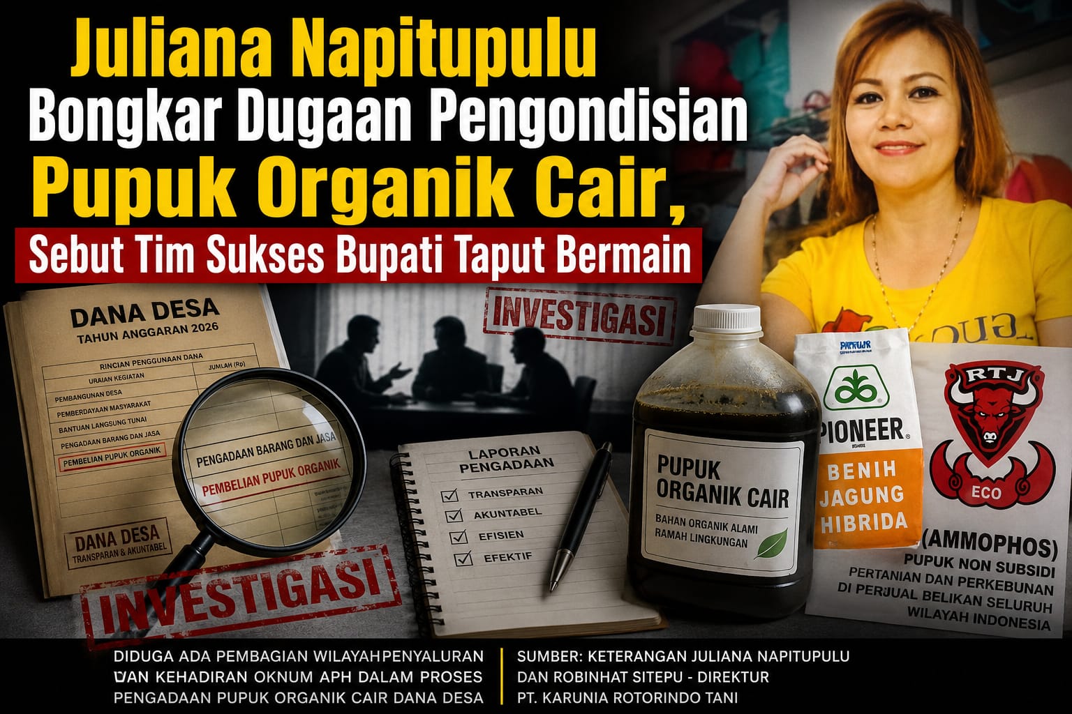 Juliana Napitupulu Bongkar Dugaan Pengondisian Pupuk Organik Cair, Sebut Tim Sukses Bupati Taput Bermain