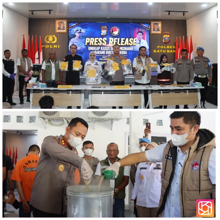 Polres Batu Bara Gelar Press Rilis dan Pemusnahan Barang Bukti Hampir 2 Kilogram Sabu, Tegaskan Komitmen Berantas Peredaran Narkotika