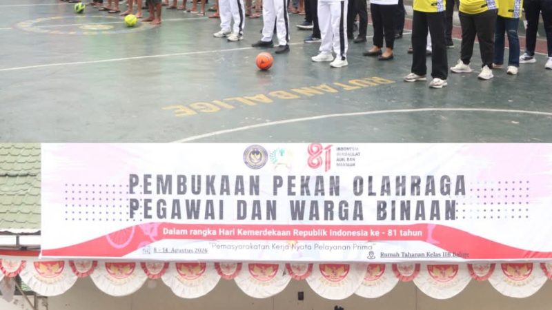 Dalam Rangka HUT RI ke 81 Rutan Balige adakan giat Pekan Olahraga Pegawai dan warga binaan