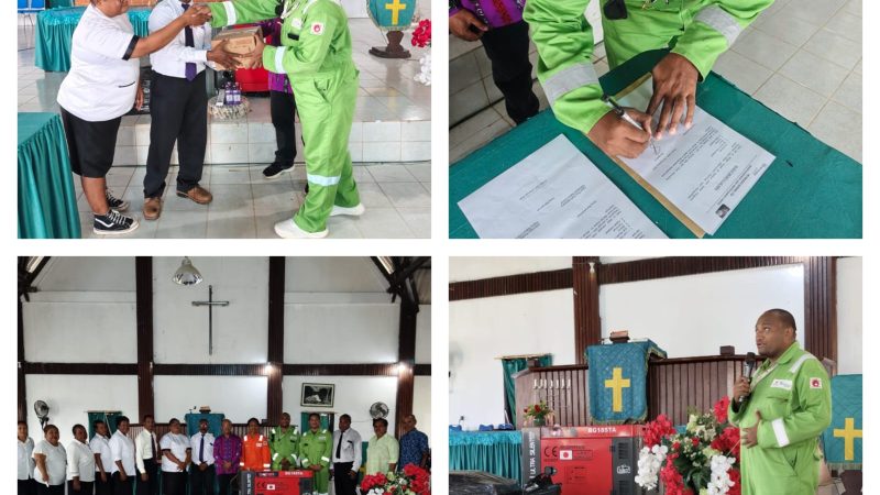 Bakorumkris Petrogas Basin Ltd Serahkan Bantuan Genset dan Alat Musik ke GKI Imannuel Selle