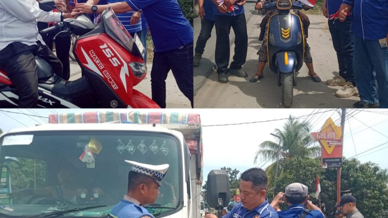 Jelang HUT ke-81 Kemerdekaan RI, PWI Sergai Gelar Aksi Bagi Bendera Merah Putih Pada Pengguna Jalan