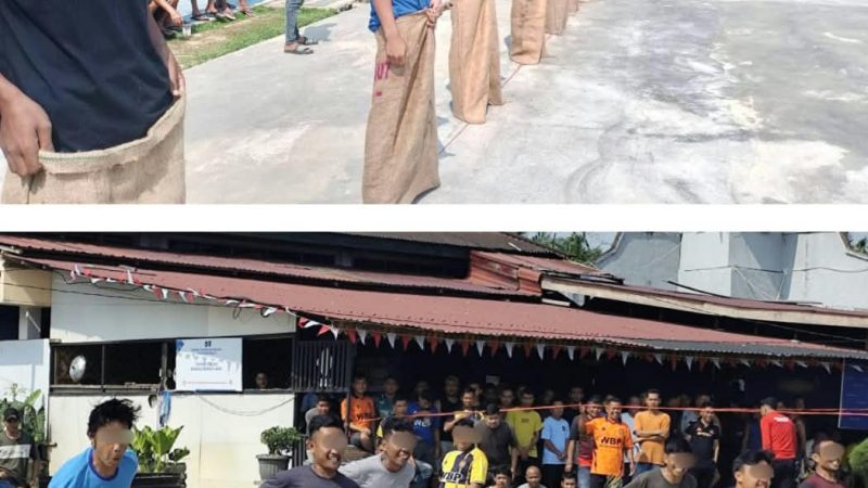 Semarak Kemerdekaan RI, WBP Rutan Rengat Antusias Ikuti Perlombaan