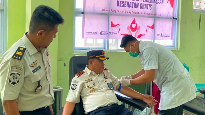 Semarak HUT ke-81 RI, Rutan Rengat Gelar Donor Darah dan Pemeriksaan Kesehatan Gratis