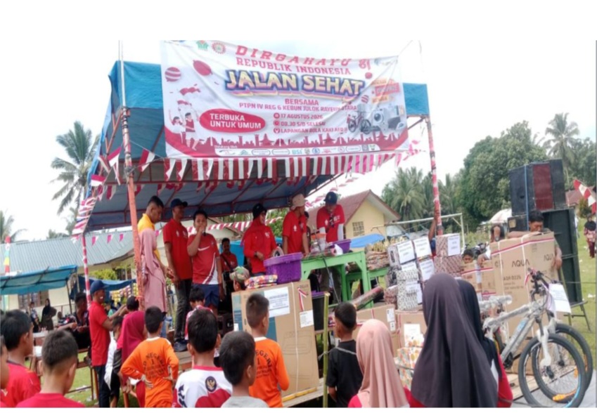Meriahkan HUT RI ke-81, PTPN IV Regional VI Kebun Julok Rayeuk Utara Gelar Doorprize untuk Karyawan dan Masyarakat