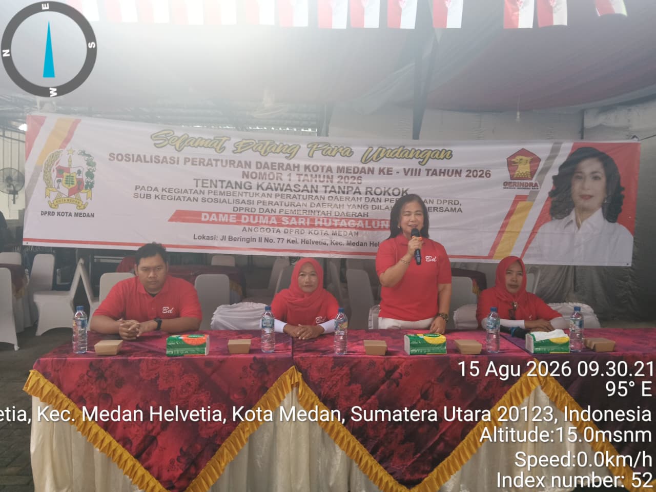 Duma Sari Hutagalung Sosialisasikan Perda Kawasan Tanpa Rokok di Medan Helvetia
