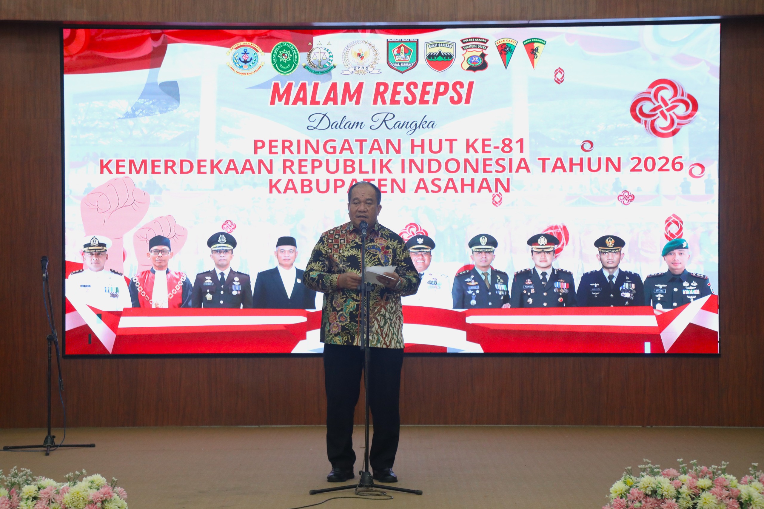 Malam Resepsi HUT Ke-81 RI, Bupati Asahan Ajak Generasi Muda Lanjutkan Perjuangan Pahlawan