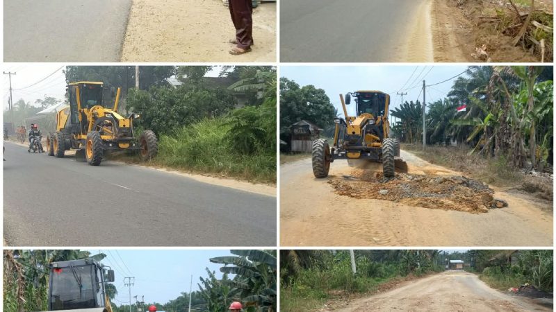 PT Teso Indah Turunkan Alat Berat Perbaiki Jalan Rusak