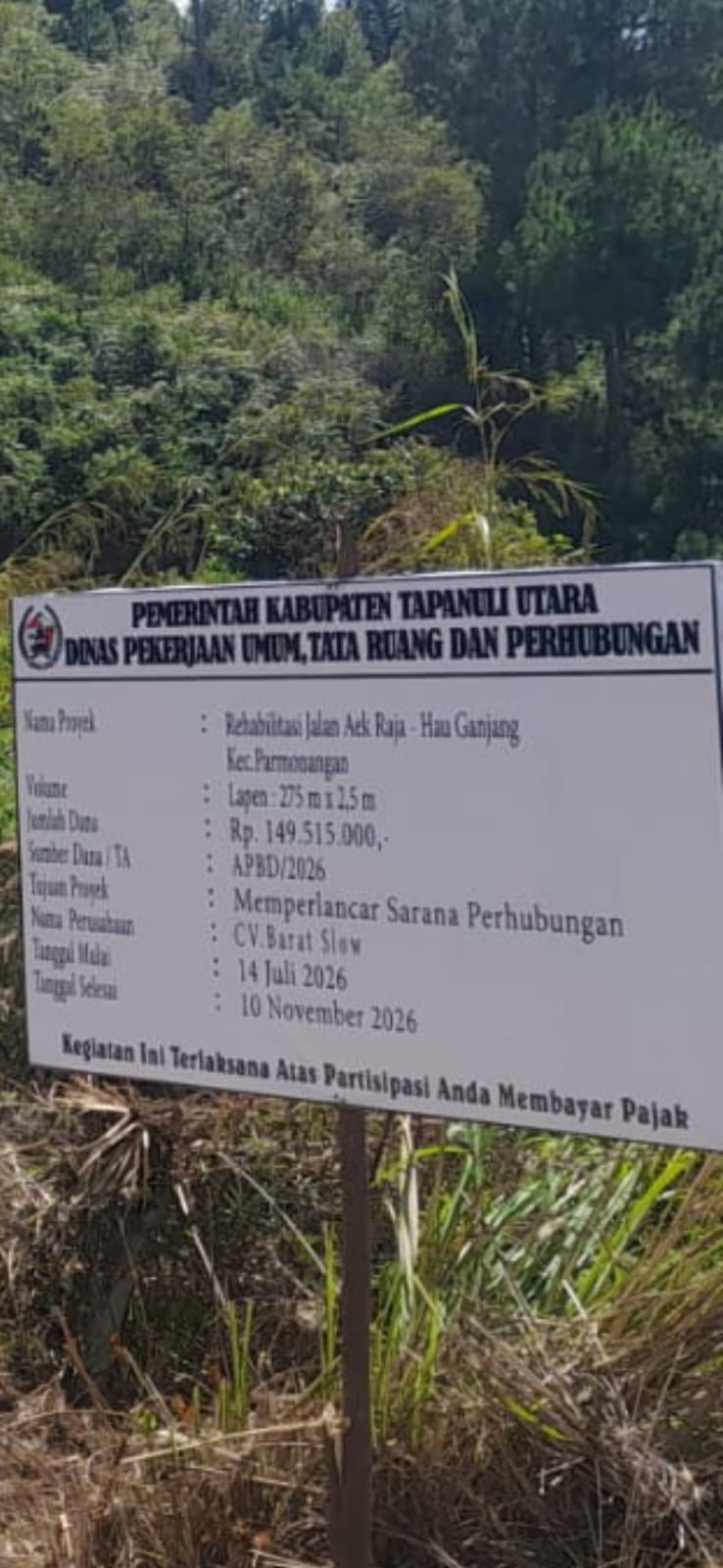 Jalan Aekraja–Hauganjang Dipertanyakan Warga, Dulu Hotmix, Sambungan Kini Lapen