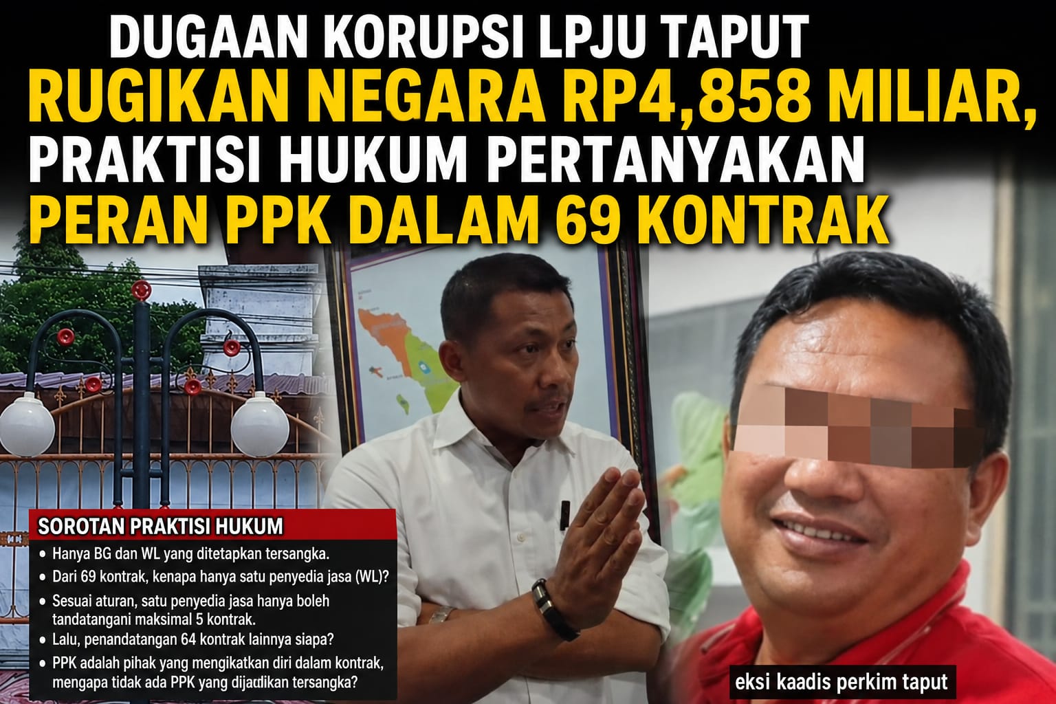 Dugaan Korupsi LPJU Taput Rugikan Negara Rp4,858 Miliar, Praktisi Hukum Pertanyakan Peran PPK dalam 69 Kontrak