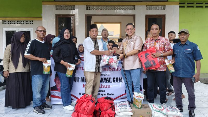 HUT ke-9, Media Metrorakyat.com Berbagi Sembako ke Panti Asuhan Al-Washliyah Medan
