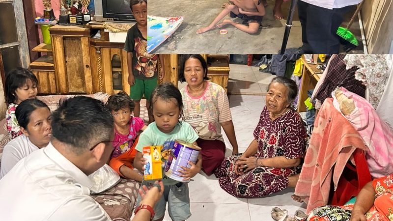 Wong Chun Sen Bagikan Susu dan Vitamin Gratis Kepada 2 Anak Penderita Stunting di Kecamatan Medan Tembung