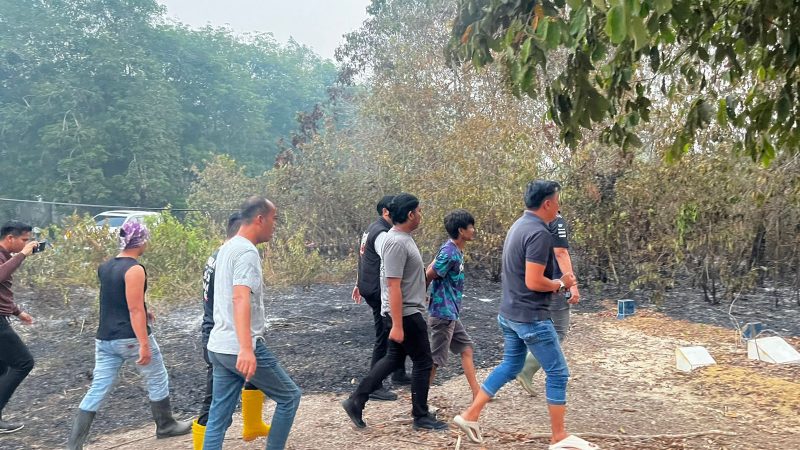 Gerak Cepat Polisi Ogan ilir, Terduga Pelaku Pembakaran Lahan di Ulak Segelung Diamankan