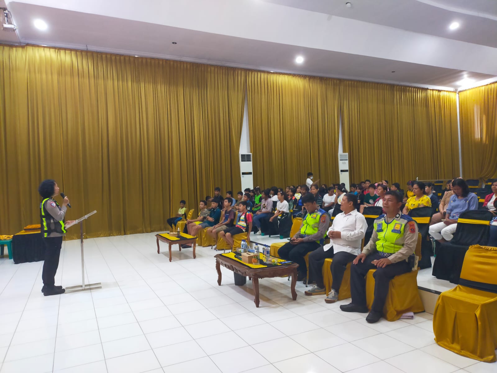 Cegah Laka Lantas, Sat Lantas Polres Pematangsiantar Gelar Sosialisasi di Gereja GKPB Jalan SM. Raja Siantar