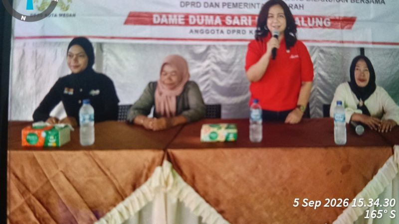 Dame Duma Dorong Masyarakat Helvetia Aktif Memantau Desil melalui Perlinsos dan Menjaga Kesehatan
