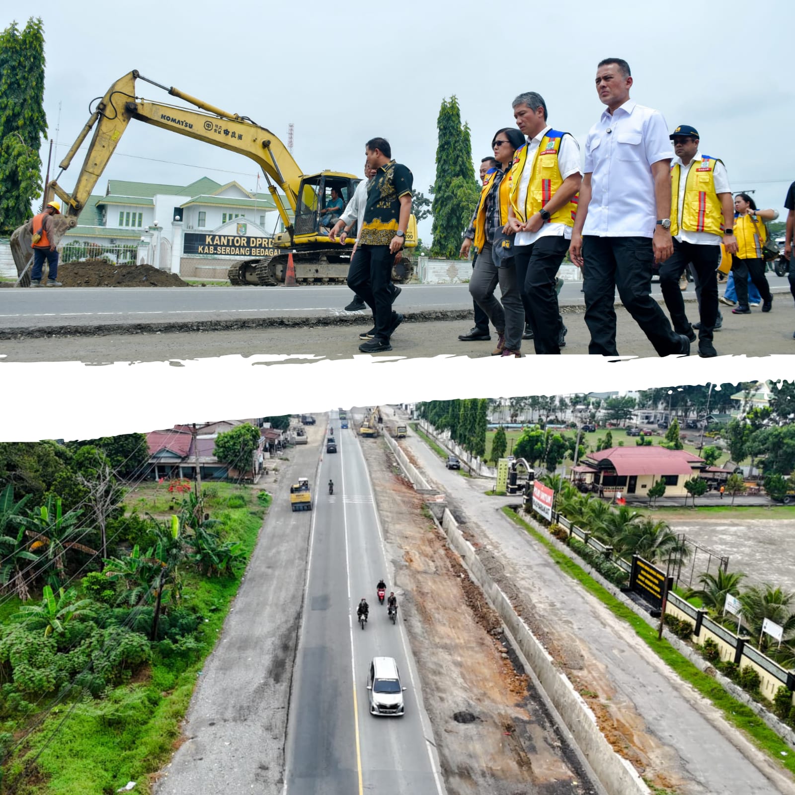 Didampingi Wabup Adlin, Musa Rajekshah Tinjau Jalan Nasional dan Operasional Sekolah Rakyat di Sergai