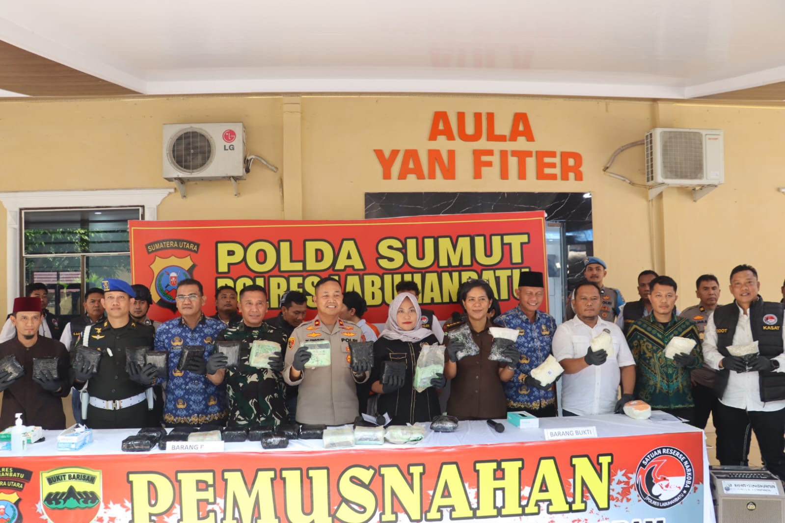 34 Kg Sabu dan 20 Ribu Pil Ekstasi Dimusnahkan Polres Labuhanbatu