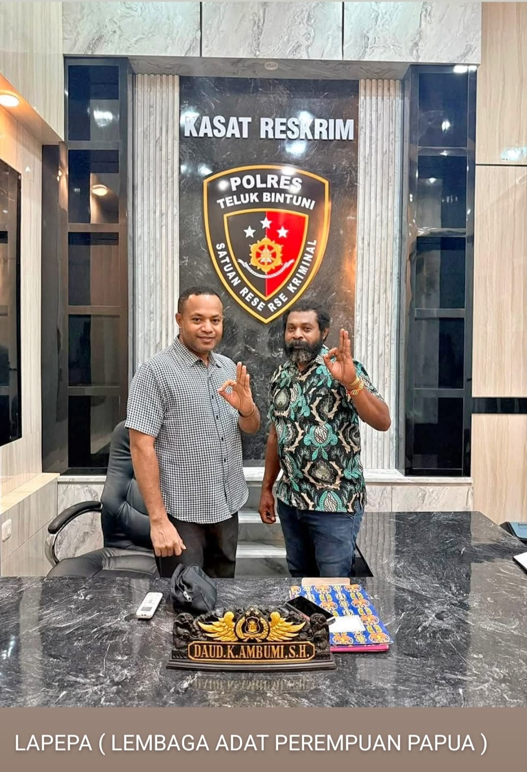LAPEPA Jalin Silaturahmi Dengan Kasat Reskrim Polres Teluk Bintuni