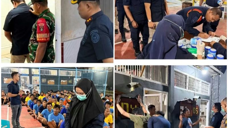 Perkuat Keamanan dan Cegah Gangguan Kamtib, Rutan Rengat Gelar Razia Gabungan Bersama APH