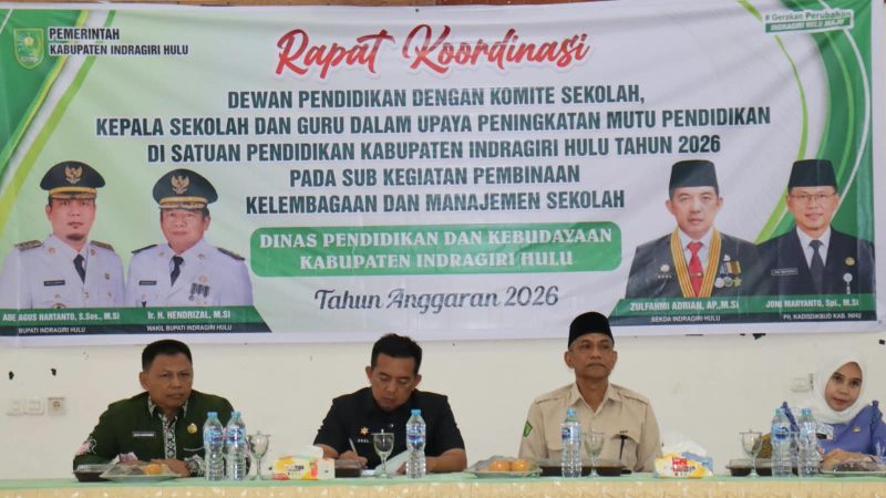Tingkatkan Kualitas SDM, Pemkab Inhu Rakor Dewan Pendidikan Bersama Komite dan Guru Se Inhu