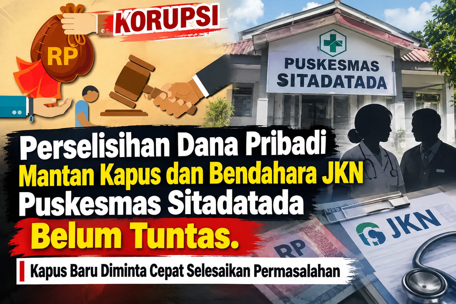 Perselisihan Dana Pribadi Mantan Kapus dan Bendahara JKN Puskesmas Sitadatada Kembali Mencuat, Kapus Baru Diminta Segera Tuntas 