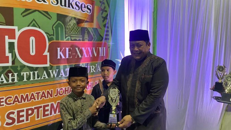 MTQ XXXVIII Kecamatan Johan Pahlawan Resmi Ditutup, Gampong Lapang Raih Juara Umum