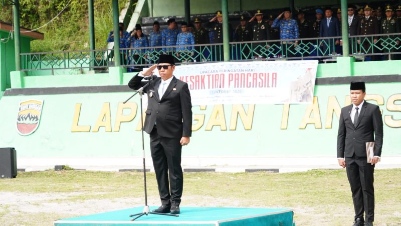 Bupati Taput Pimpin Upacara Peringatan Hari Kesaktian Pancasila di Lapangan Tangsi Tarutung