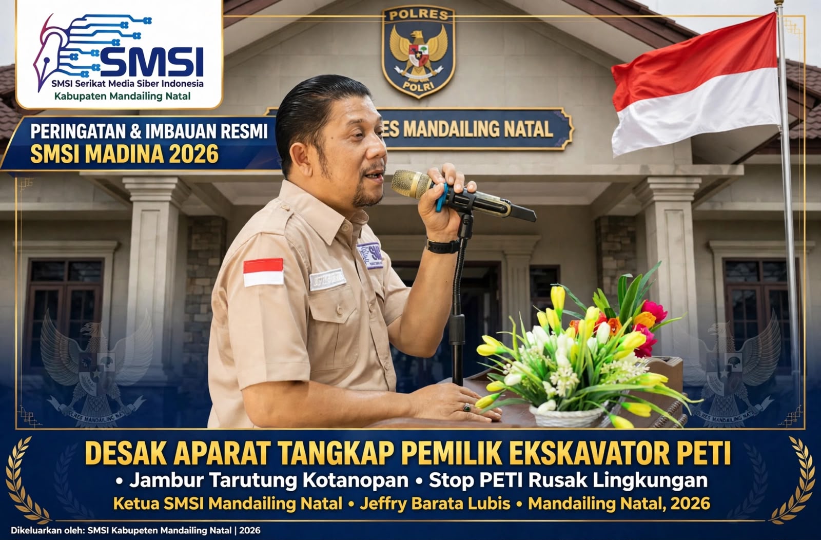 SMSI Madina Desak APH “Tangkap” Pemilik Ekskavator PETI Jambur Tarutung Kotanopan Yang Dibakar Warga