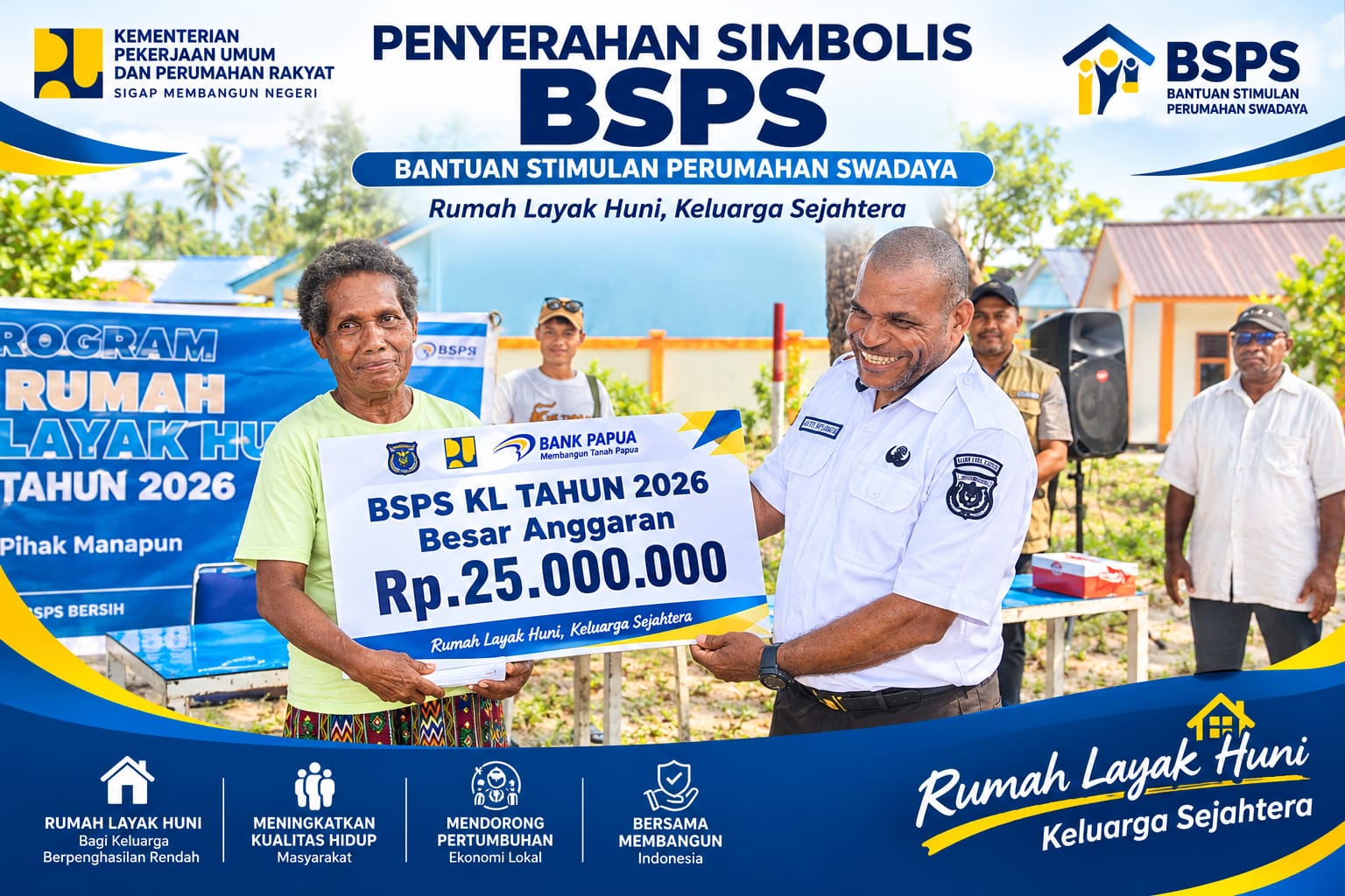Dr. Amatus Turot Serahkan Langsung Rp25 Juta Bantuan BSPS Per Kepala Keluarga di Kampung Arar, Distrik Mayamuk