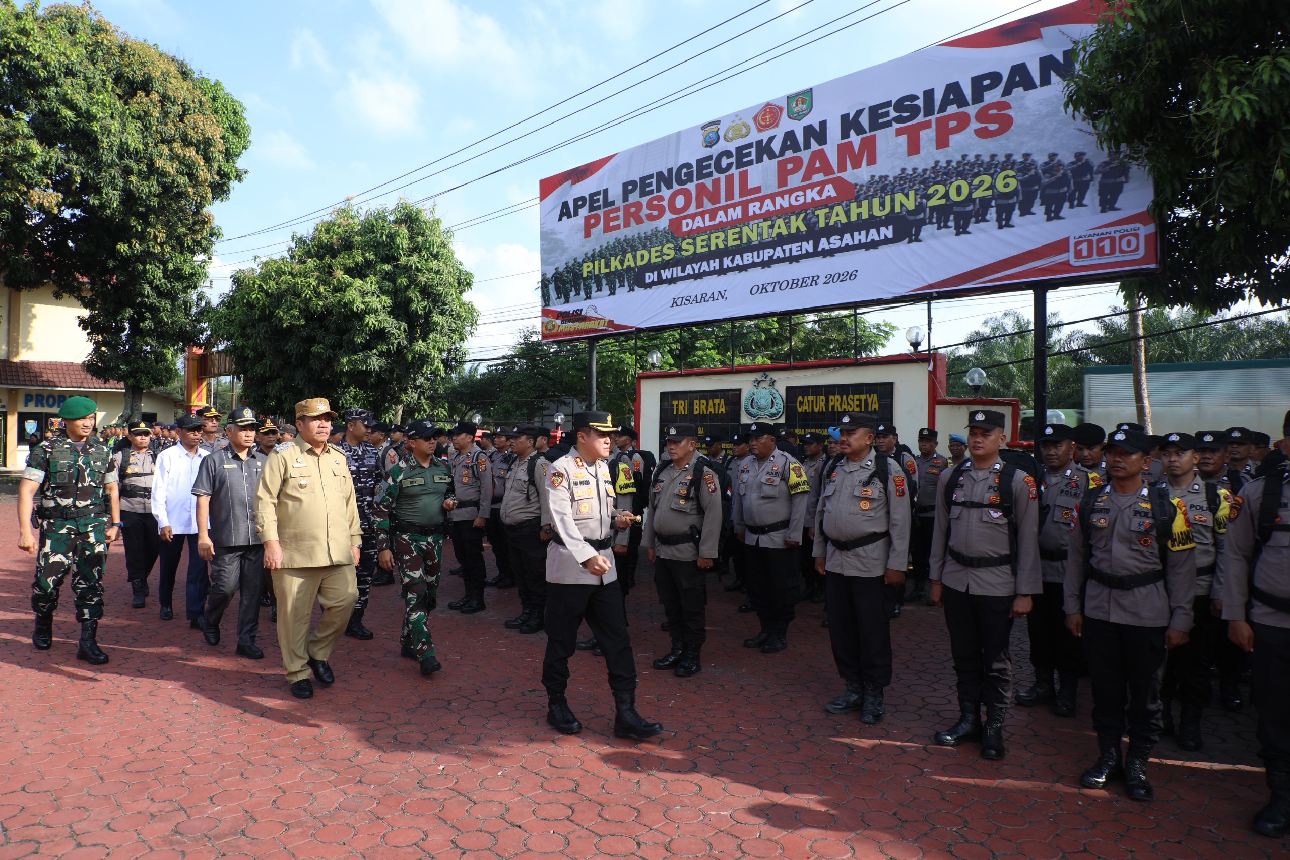 Kapolres Asahan Pimpin Apel Pengecekan Kesiapan Personel PAM TPS Pilkades Serentak 2026