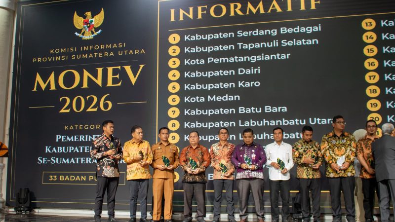 Wali Kota Diwakili Sekda Kota Pematangsiantar Hadiri Keterbukaan Informasi Sumatera Utara Award Tahun 2026