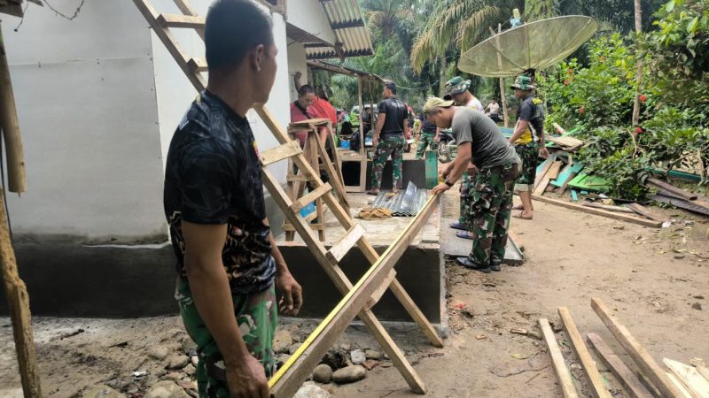 Satgas TMMD ke-130 Kodim 0209/LB Bantu Tukirin Miliki Rumah Layak Huni, Harapan Baru pun Hadir