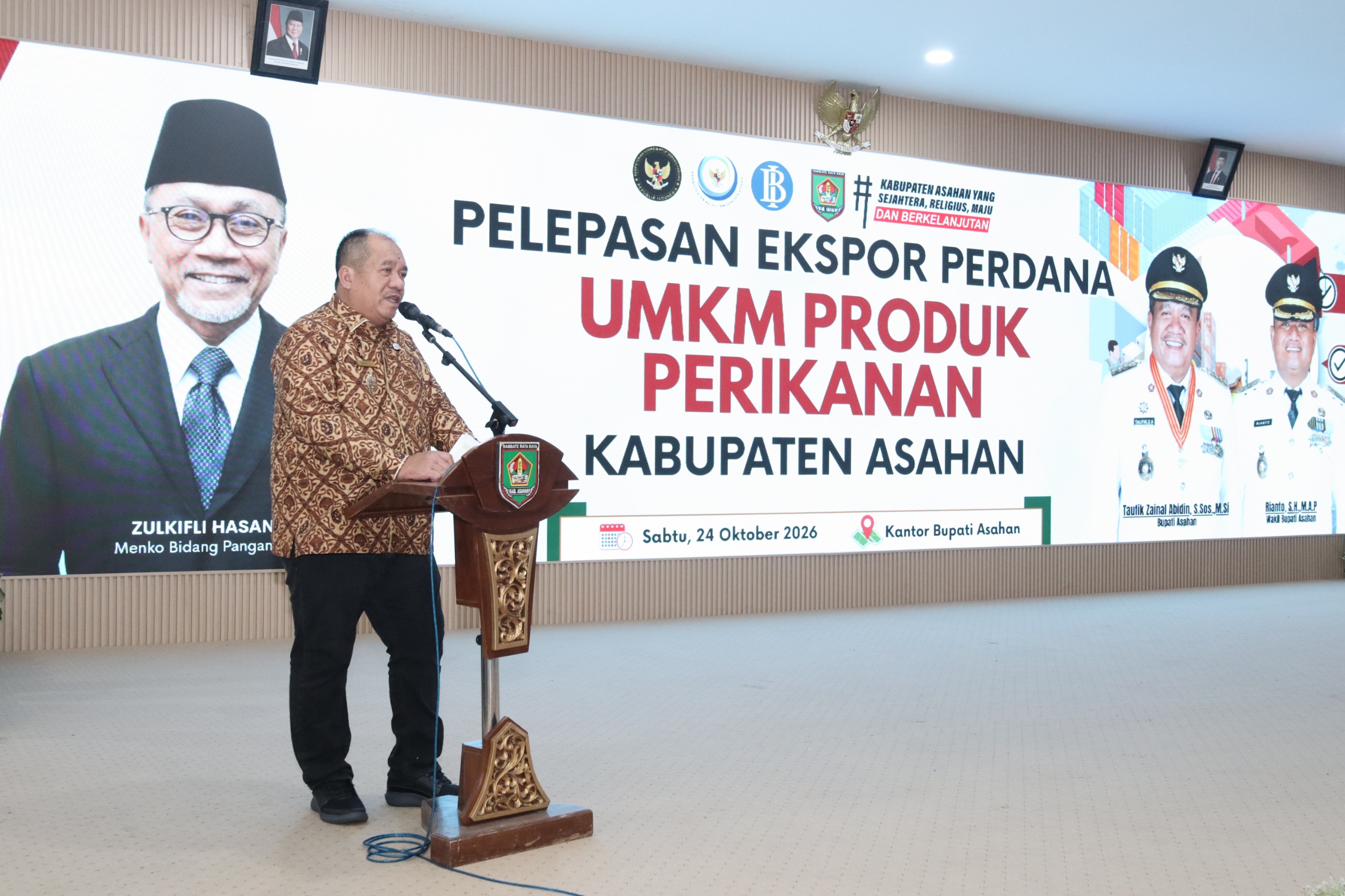 Ekspor Perdana 40 Ton Terasi Asahan ke Thailand, Menko Pangan Apresiasi UMKM Kabupaten Asahan