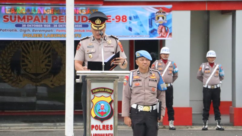 Pimpin Upacara Sumpah Pemuda ke-98, KOMPOL Sastrawan Tarigan Ajak Personel Perkuat Semangat Kebangsaan